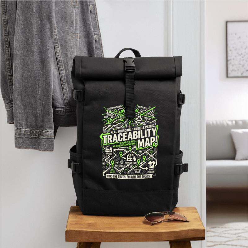 Traceability Map Roll Top Backpack