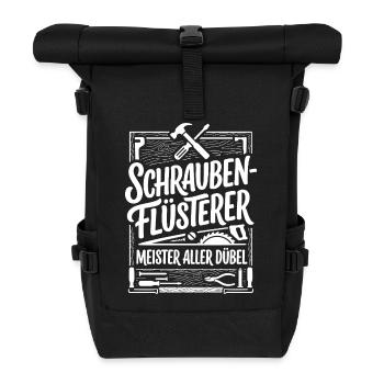 Schraubenflüsterer – Meister aller Dübel - Rolltop Rucksack - Schwarz - Vorne