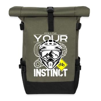 Follow your instincts: mountain MTB - Roll Top Backpack - olive/black - Front