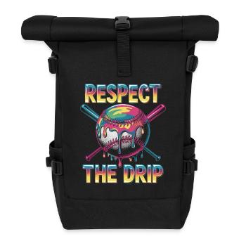 Humor Baseballspieler - Rolltop Rucksack - Schwarz - Vorne