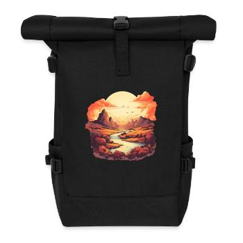 Paysage - Sac à dos roll top - noir - Devant