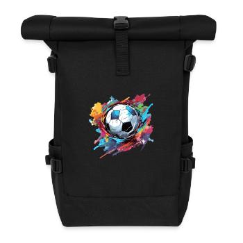 Ballon de football - Sac à dos roll top - noir - Devant