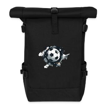 Ballon de football - Sac à dos roll top - noir - Devant