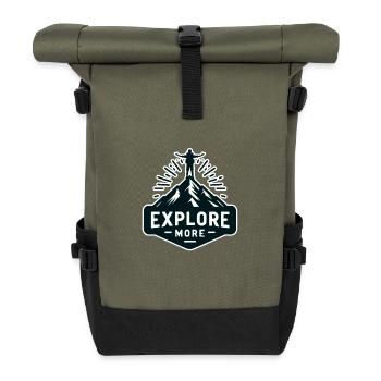 Explore more - Wanderer - Roll Top Backpack - olive/black - Front