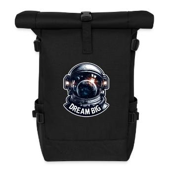 Dream Big - Astronaut Illustration - Rolltop Rucksack - Schwarz - Vorne