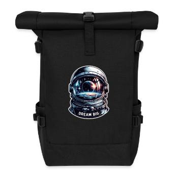 Dream Big - Astronaut Illustration - Rolltop Rucksack - Schwarz - Vorne