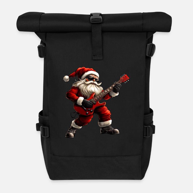 Guitariste Noël - Sac à dos roll top - noir