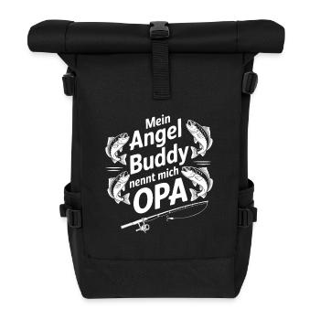 Mein Angelbuddy nennt mich Opa - Rolltop Rucksack - Schwarz - Vorne