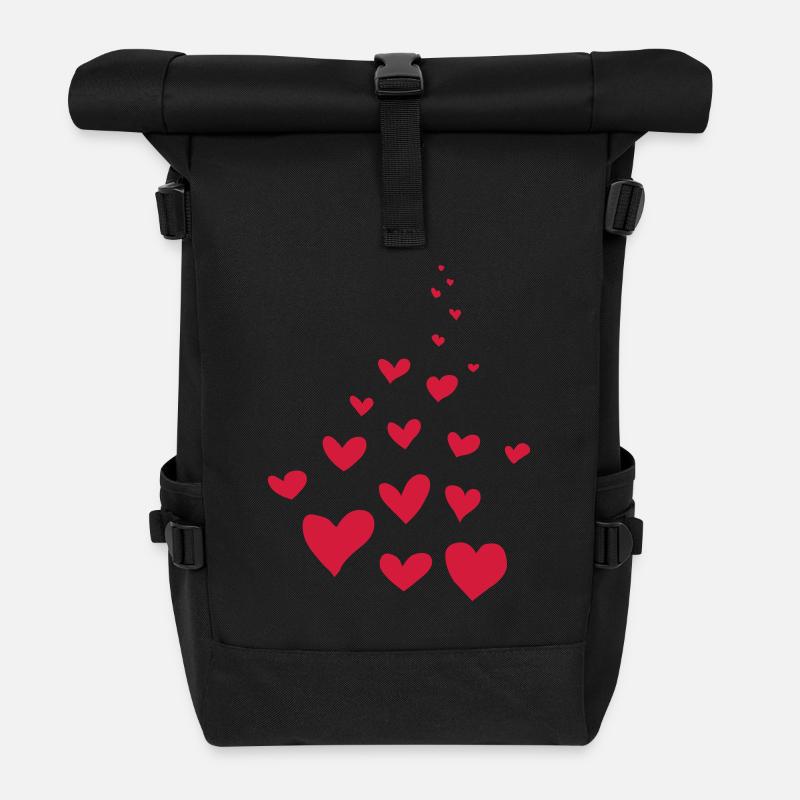 hearts - Sac à dos roll top - noir