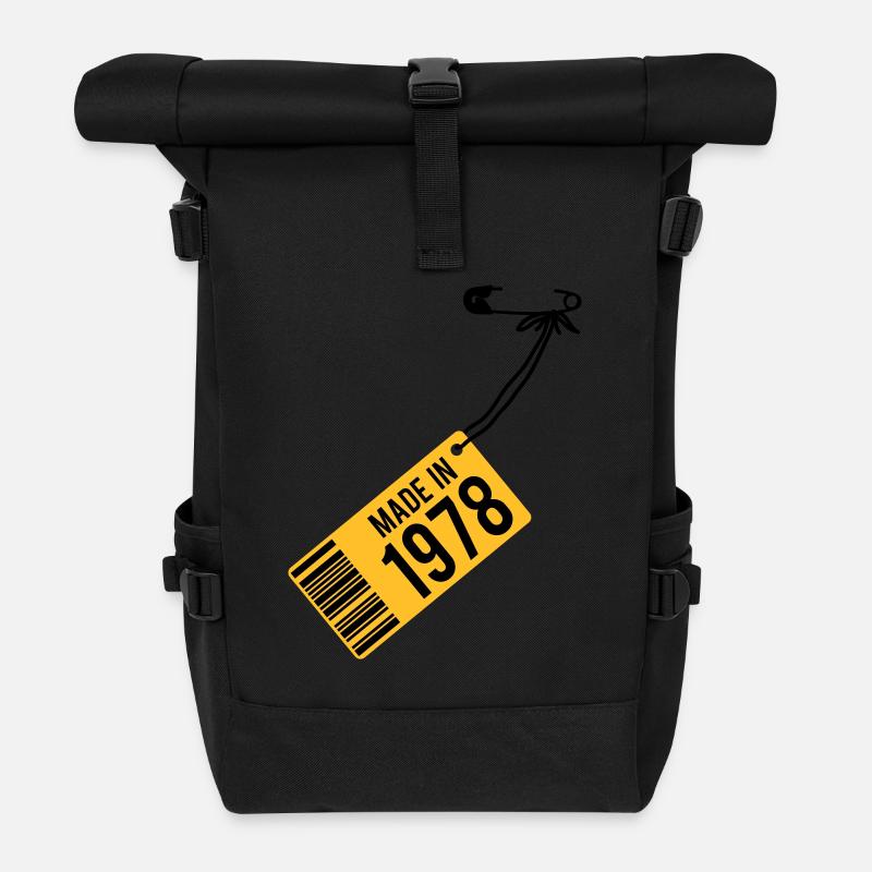 Geburtstag T-Shirt 1978 - Rolltop Rucksack - Schwarz