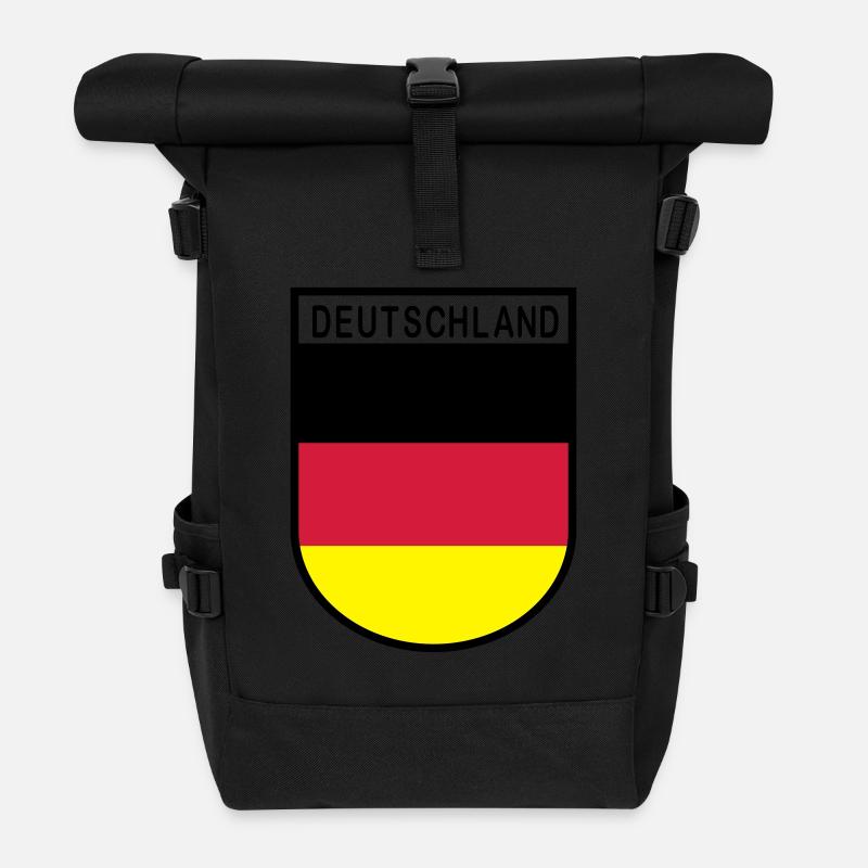 Deutschlandwappen 2 - Rolltop Rucksack - Schwarz