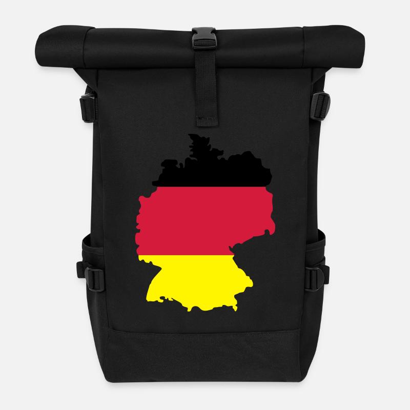 Deutschland - Rolltop Rucksack - Schwarz