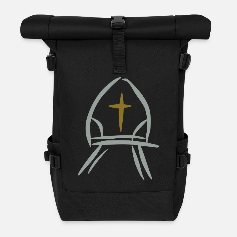 Papstmütze - Rolltop Rucksack - Schwarz
