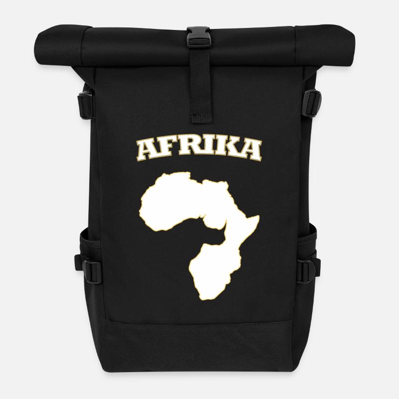 Afrika Africa - Rolltop Rucksack - Schwarz