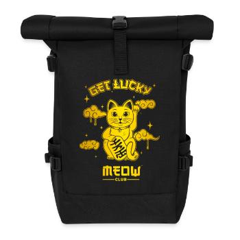 Lucky Cat - Roll Top Backpack - black - Front