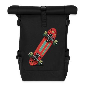 Skateboard - Rolltop Rucksack - Schwarz - Vorne