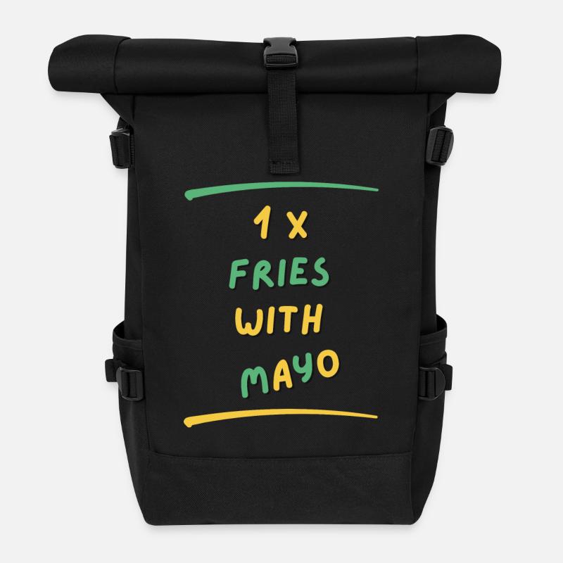 FRIES WITH MAYO - Roll Top Backpack - black