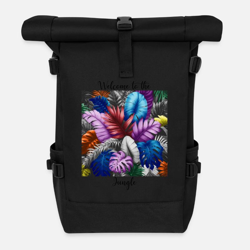 Tropical arc en ciel - Sac à dos roll top - noir
