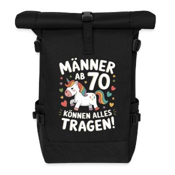 70. Geburtstag Mann 70 Jahre Deko Lustig Geschenk - Rolltop Rucksack - Schwarz - Vorne