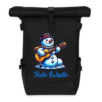 Snowman Guitar Winter - Roll Top Backpack - black - Front