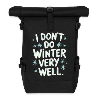 Wintermuffel Spruch Lustig Schneeflocken Botschaft - Rolltop Rucksack - Schwarz - Vorne