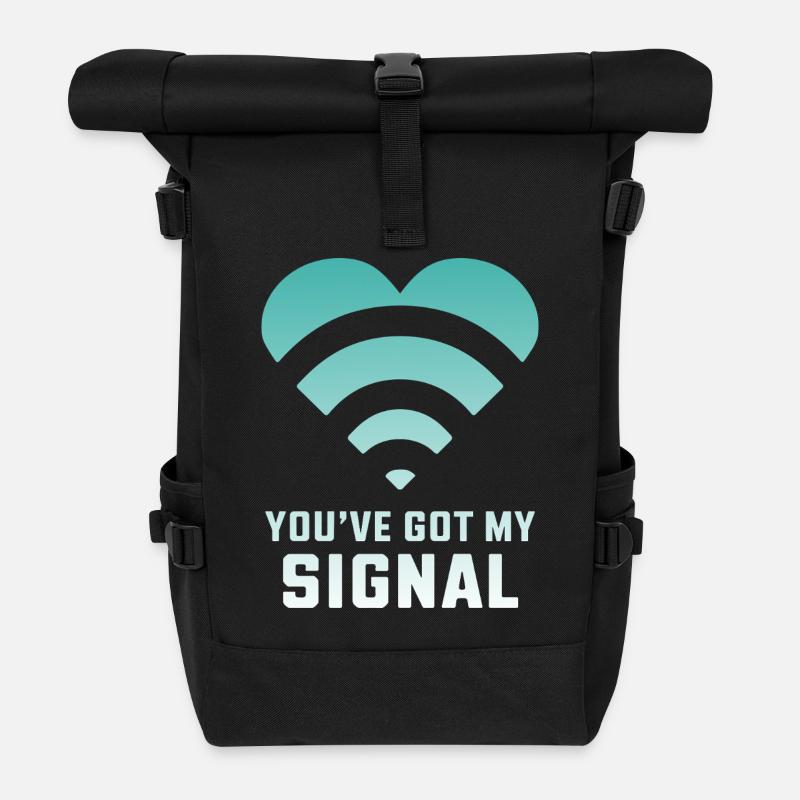 You've got my signal - Roll Top Backpack - black