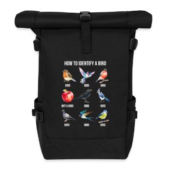 Funny Bird Nerd Design Comment identifier un oiseau - Sac à dos roll top - noir - Devant