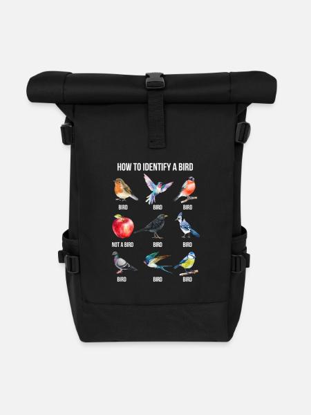 Funny Bird Nerd Design Comment identifier un oiseau - Sac à dos roll top - noir