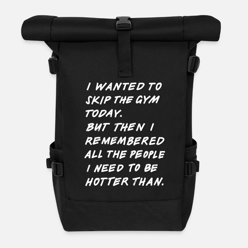 Skip The Gym white shadow - Rolltop Rucksack - Schwarz