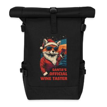 Weihnachten Wein Fuchs lustiger Spruch - Rolltop Rucksack - Schwarz - Vorne