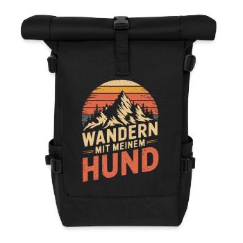 Wandern mit meinem Hund - Rolltop Rucksack - Schwarz - Vorne
