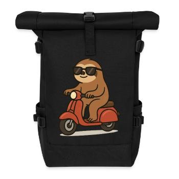 faultier comic moped - Rolltop Rucksack - Schwarz - Vorne