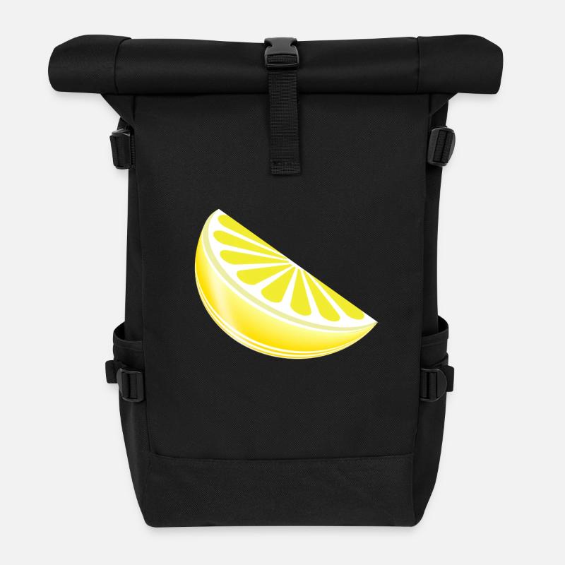 Zitrone - Rolltop Rucksack - Schwarz