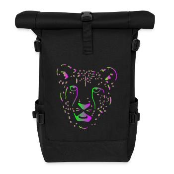 Cheetah big cat Africa - Roll Top Backpack - black - Front