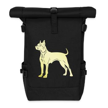 Pit Terrier Dog Silhouette - Roll Top Backpack - black - Front