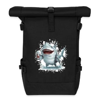Bière de requin drôle - Sac à dos roll top - noir - Devant