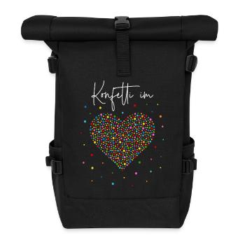 Konfetti im Herzen - Rolltop Rucksack - Schwarz - Vorne