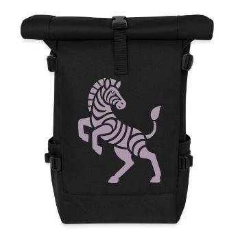 Zebra Silhouette Kunststück Minimal Design - Rolltop Rucksack - Schwarz - Vorne