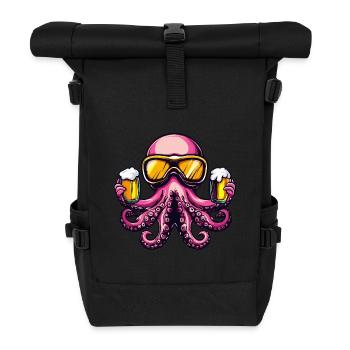 Octopus Après Ski Beer Comic - Roll Top Backpack - black - Front