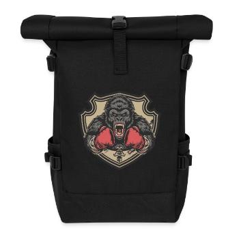 Gorilla Boxer MMA Logo - Rolltop Rucksack - Schwarz - Vorne
