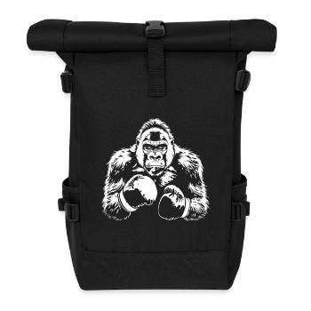 Gorilla Boxen Kämpfer MMA - Rolltop Rucksack - Schwarz - Vorne