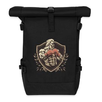 Kämpfer Boxer MMA Logo - Rolltop Rucksack - Schwarz - Vorne