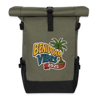 Benidorm Vibes 2025 - Rolltop Rucksack - Olive/Schwarz - Vorne