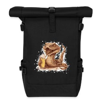 Schlange Kobra Bier Lustig - Rolltop Rucksack - Schwarz - Vorne