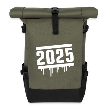 2025 year - Roll Top Backpack - olive/black - Front