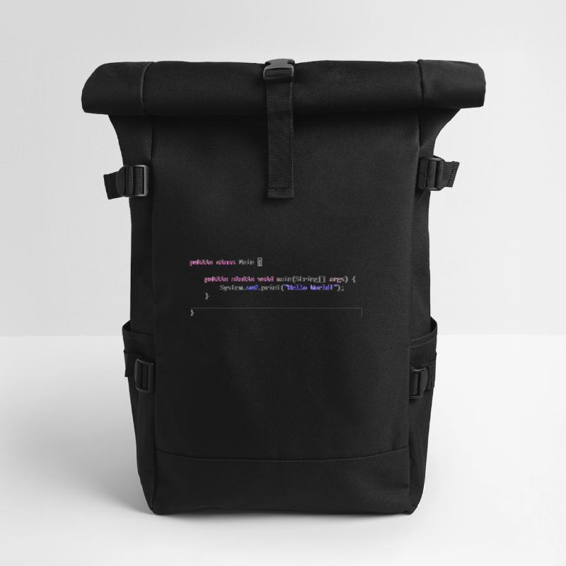 Java Hello World! gift idea Roll Top Backpack