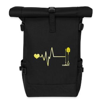 Schaufel Puls Herz Liebe - Rolltop Rucksack - Schwarz - Vorne