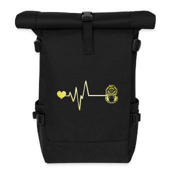 Apnoe Tauchen Puls Herz - Rolltop Rucksack - Schwarz - Vorne