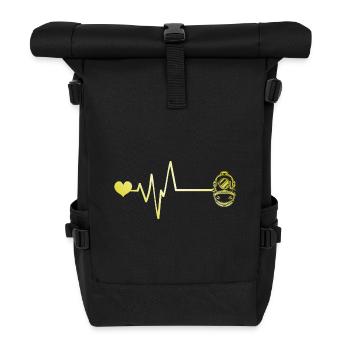 Tauchen Apnoe Herzschlag - Rolltop Rucksack - Schwarz - Vorne