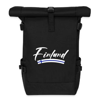 Finnland Fahne - Rolltop Rucksack - Schwarz - Vorne